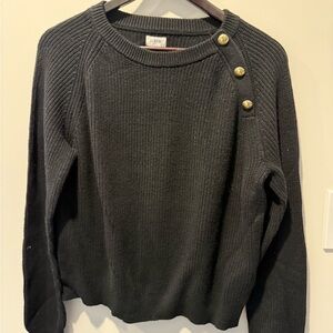 J. Crew Black Button-Detail Women's Sweater